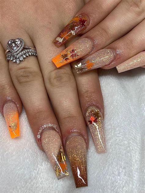 acrylic coffin fall nail designs